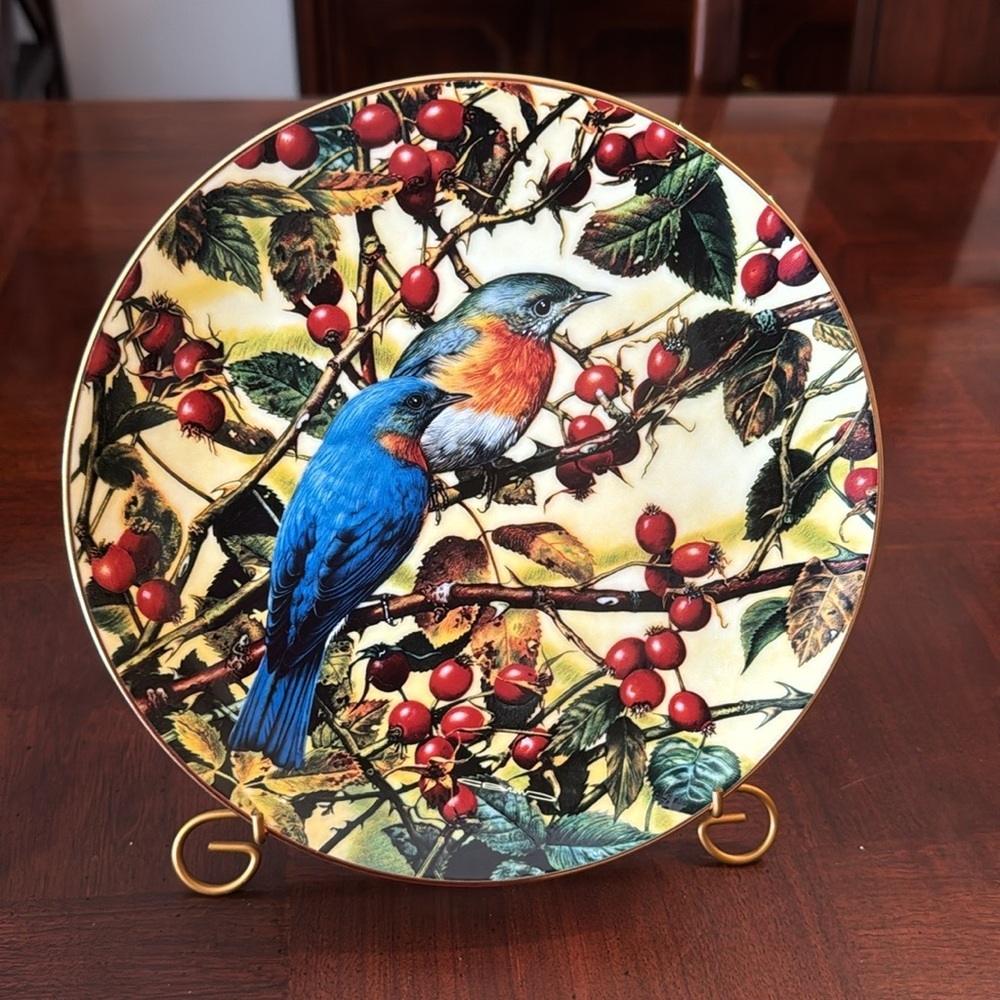 1990 Bradex Collector China  Plate The Beautiful Bluebird Second Issue